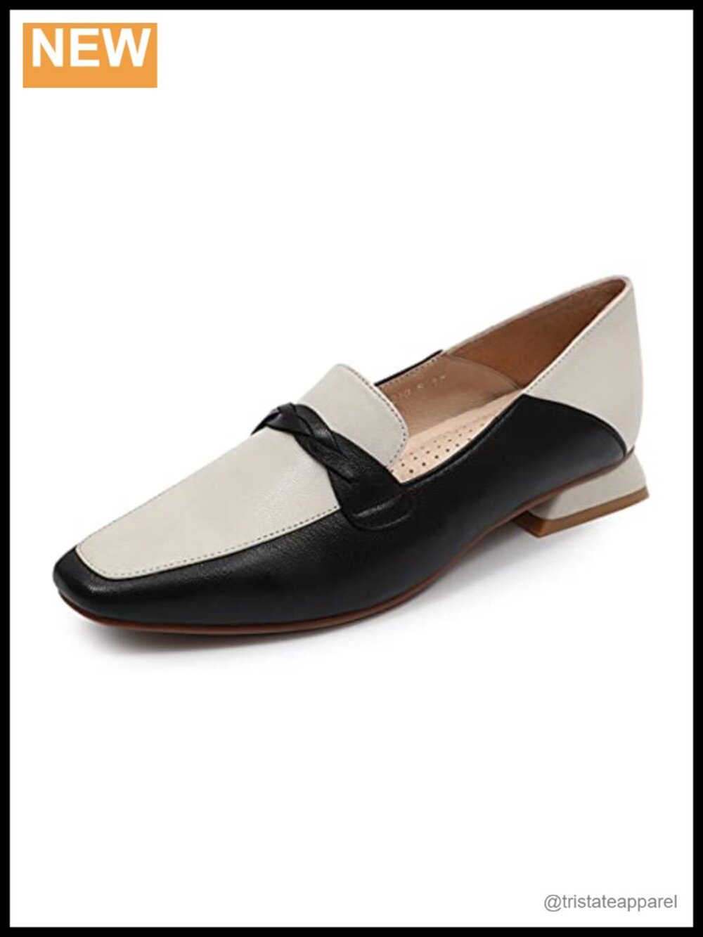 Handmade Leather Square Toe Penny Loafer Slip On Office Flats